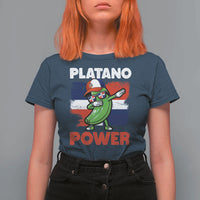 Platano Power T Shirt For Women Funny Dominican Republic Flag Baseball