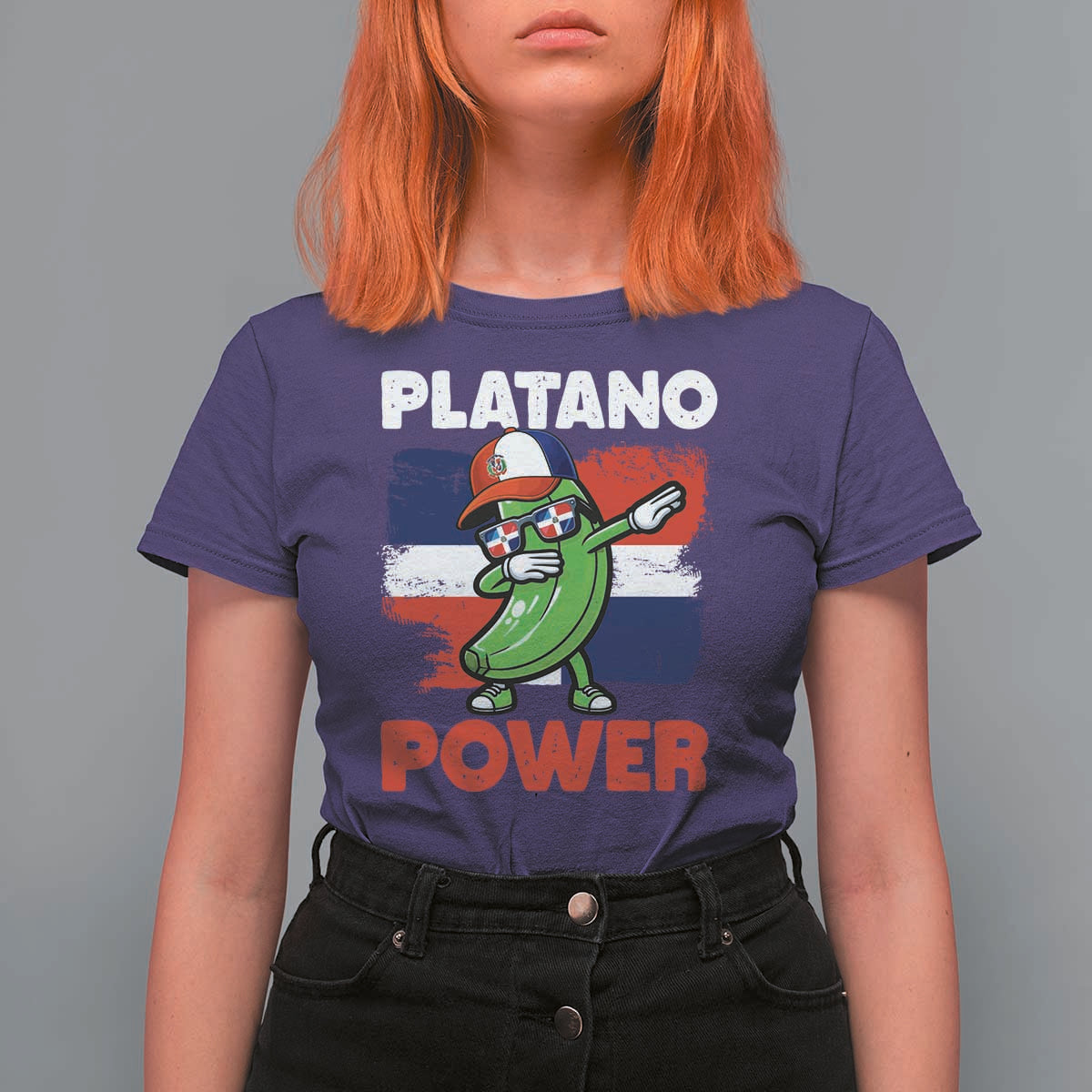 Platano Power T Shirt For Women Funny Dominican Republic Flag Baseball
