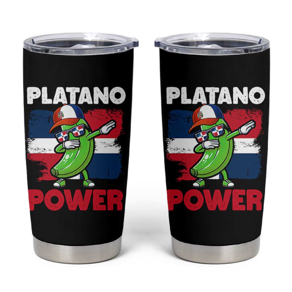 Platano Power Tumbler Cup Funny Dominican Republic Flag Baseball