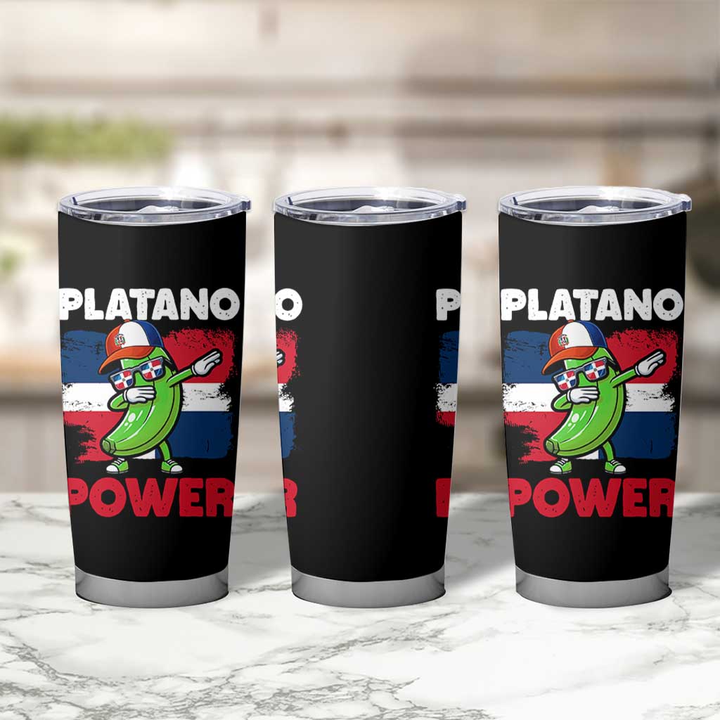 Platano Power Tumbler Cup Funny Dominican Republic Flag Baseball