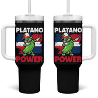 Platano Power Tumbler With Handle Funny Dominican Republic Flag Baseball