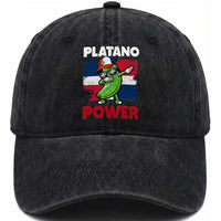 Platano Power Washed Cotton Baseball Cap Funny Dominican Republic Flag Baseball