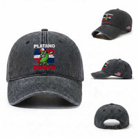 Platano Power Washed Cotton Baseball Cap Funny Dominican Republic Flag Baseball