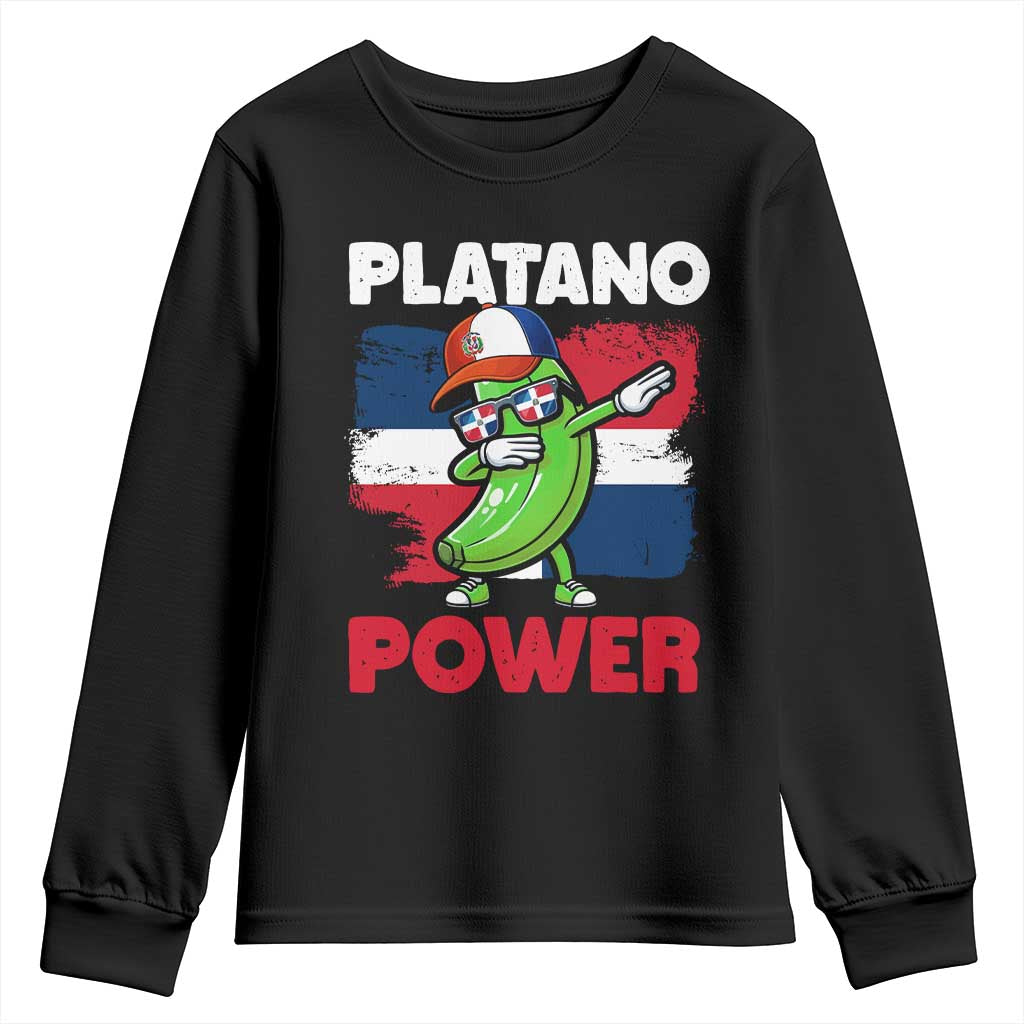 Platano Power Youth Sweatshirt Funny Dominican Republic Flag Baseball