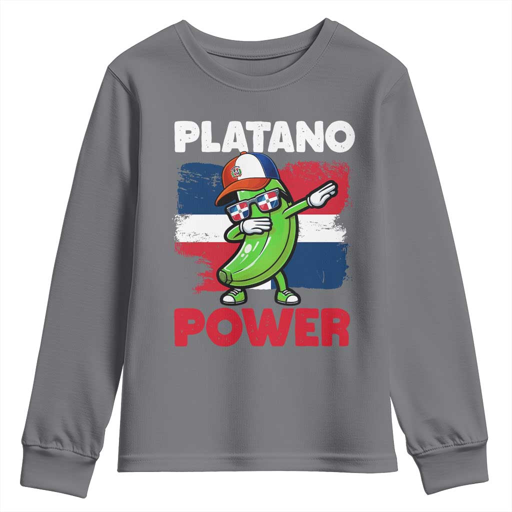 Platano Power Youth Sweatshirt Funny Dominican Republic Flag Baseball