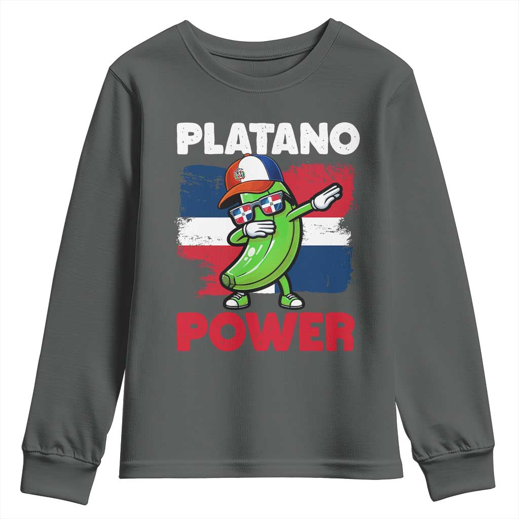Platano Power Youth Sweatshirt Funny Dominican Republic Flag Baseball