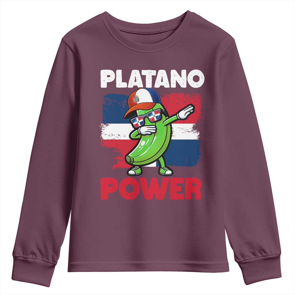 Platano Power Youth Sweatshirt Funny Dominican Republic Flag Baseball