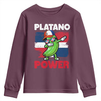 Platano Power Youth Sweatshirt Funny Dominican Republic Flag Baseball