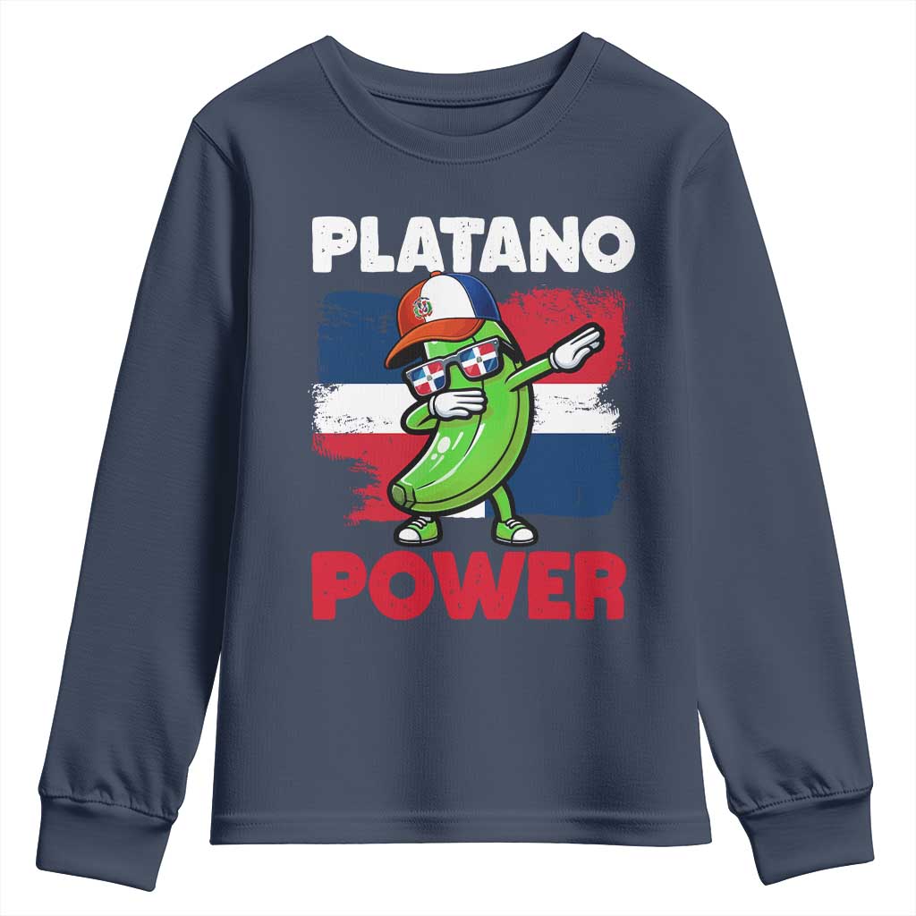 Platano Power Youth Sweatshirt Funny Dominican Republic Flag Baseball