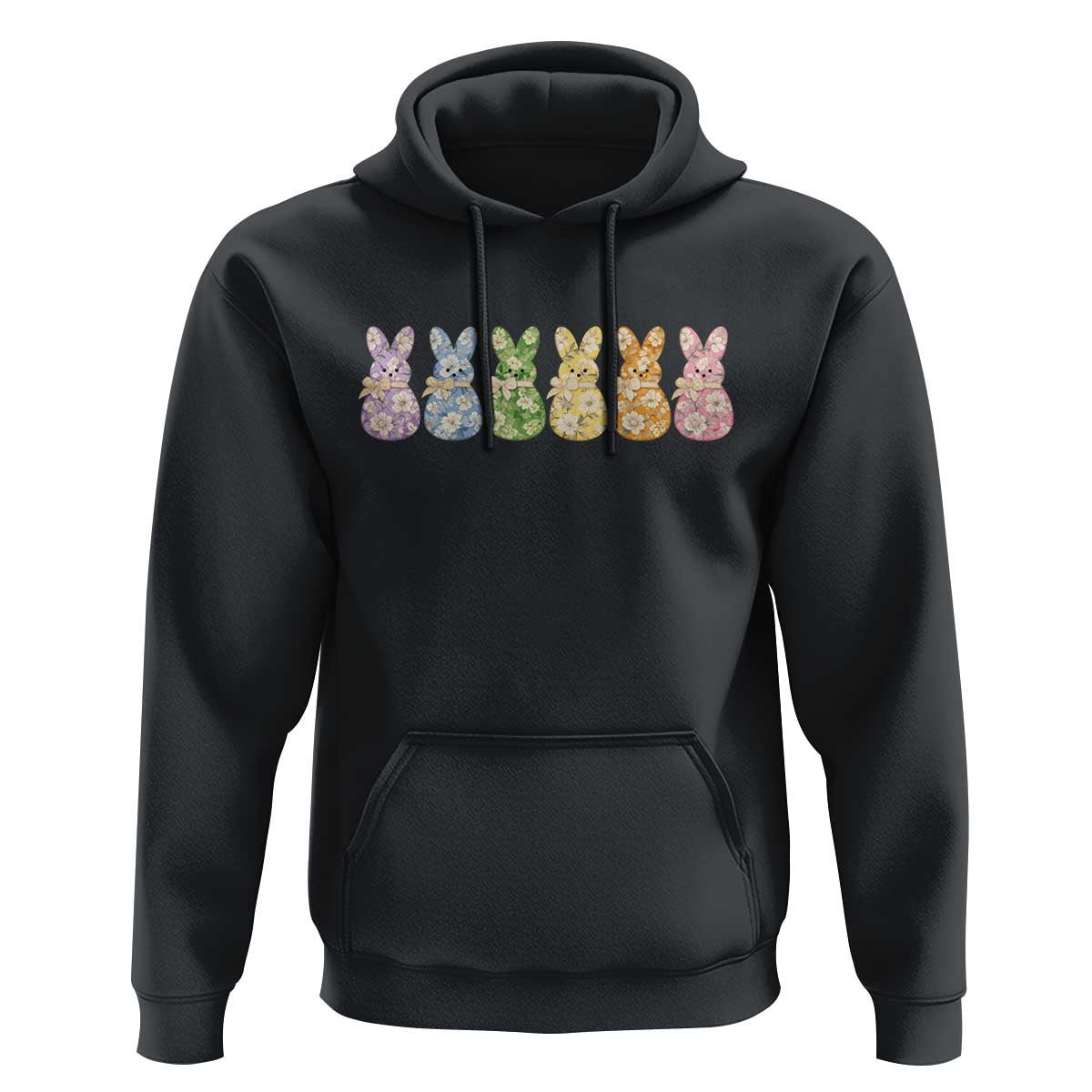Easter Day Vintage Colorful Floral Sugary Bunnies Hoodie