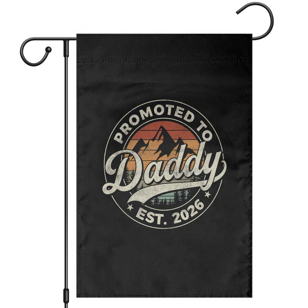 Promoted To Daddy Est 2026 Garden Flag Soon to Be Dad Retro Baby Announcement