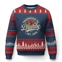 Promoted To Daddy Est 2026 Ugly Christmas Sweater Soon to Be Dad Retro Baby Announcement