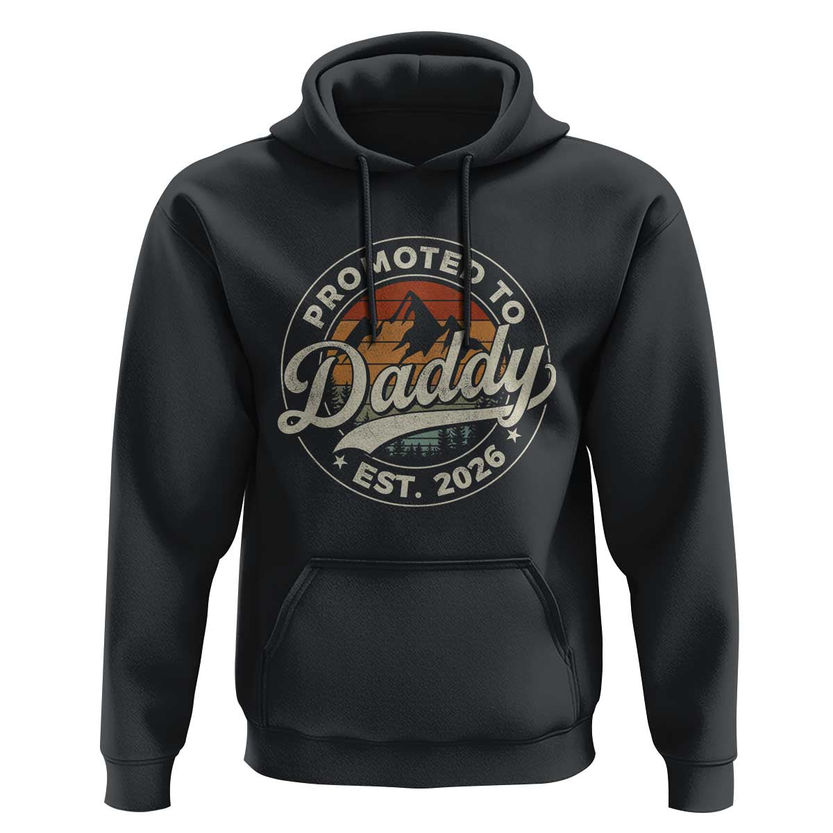 Promoted To Daddy Est 2026 Hoodie Soon to Be Dad Retro Baby Announcement
