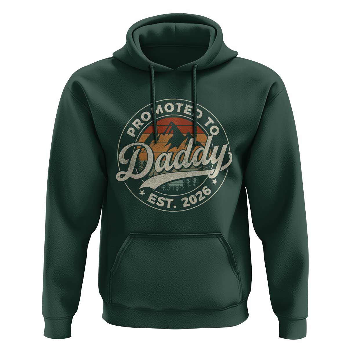 Promoted To Daddy Est 2026 Hoodie Soon to Be Dad Retro Baby Announcement