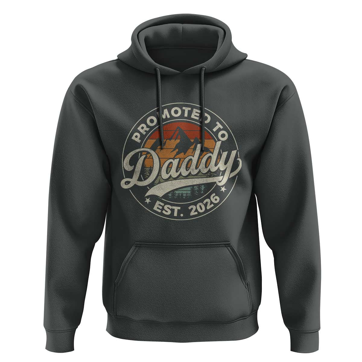 Promoted To Daddy Est 2026 Hoodie Soon to Be Dad Retro Baby Announcement