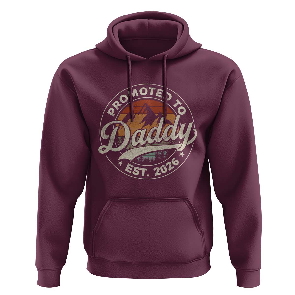 Promoted To Daddy Est 2026 Hoodie Soon to Be Dad Retro Baby Announcement