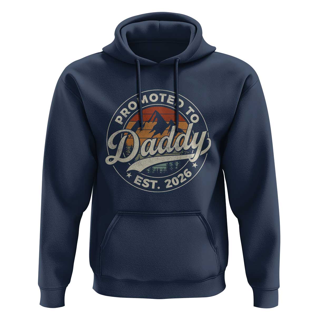 Promoted To Daddy Est 2026 Hoodie Soon to Be Dad Retro Baby Announcement