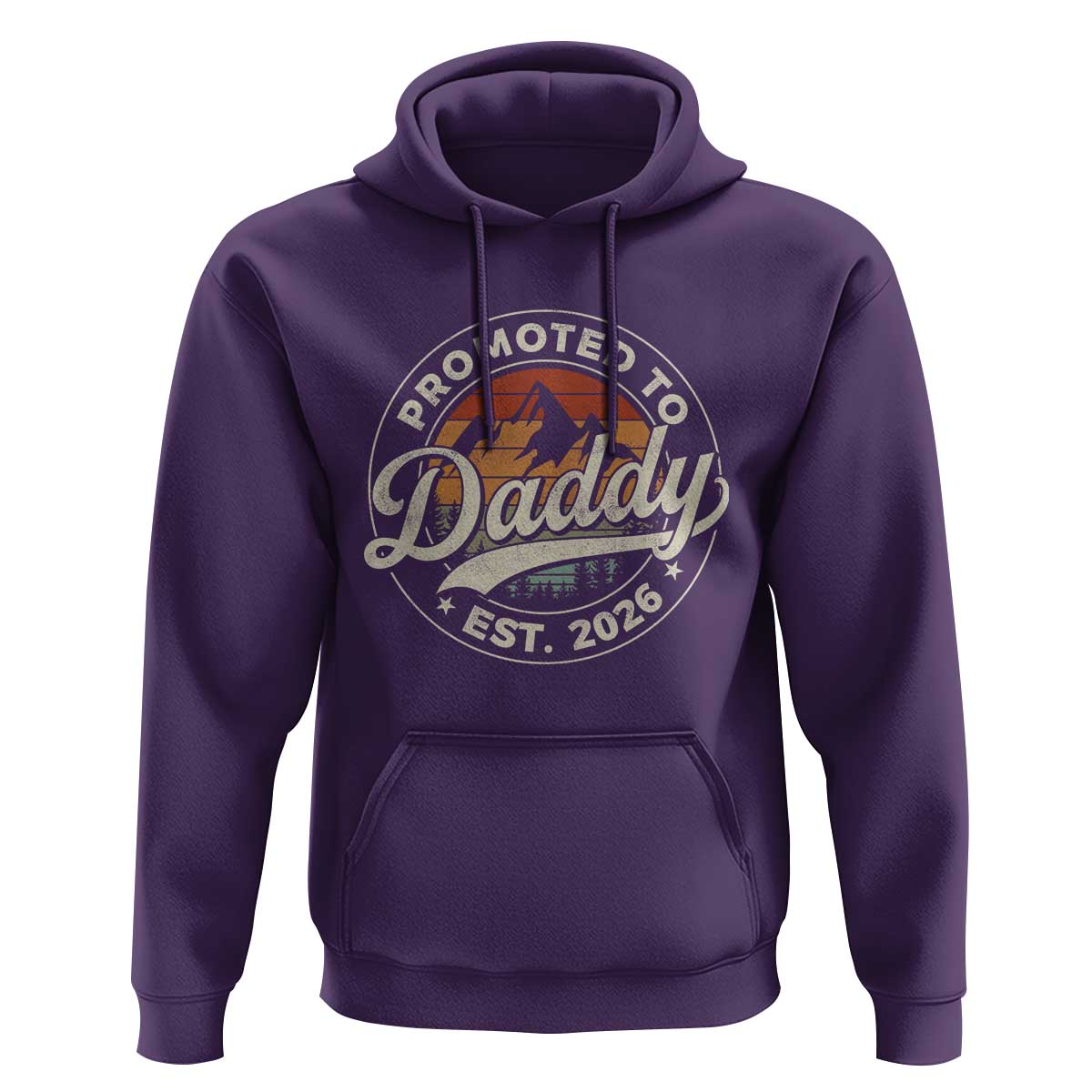 Promoted To Daddy Est 2026 Hoodie Soon to Be Dad Retro Baby Announcement