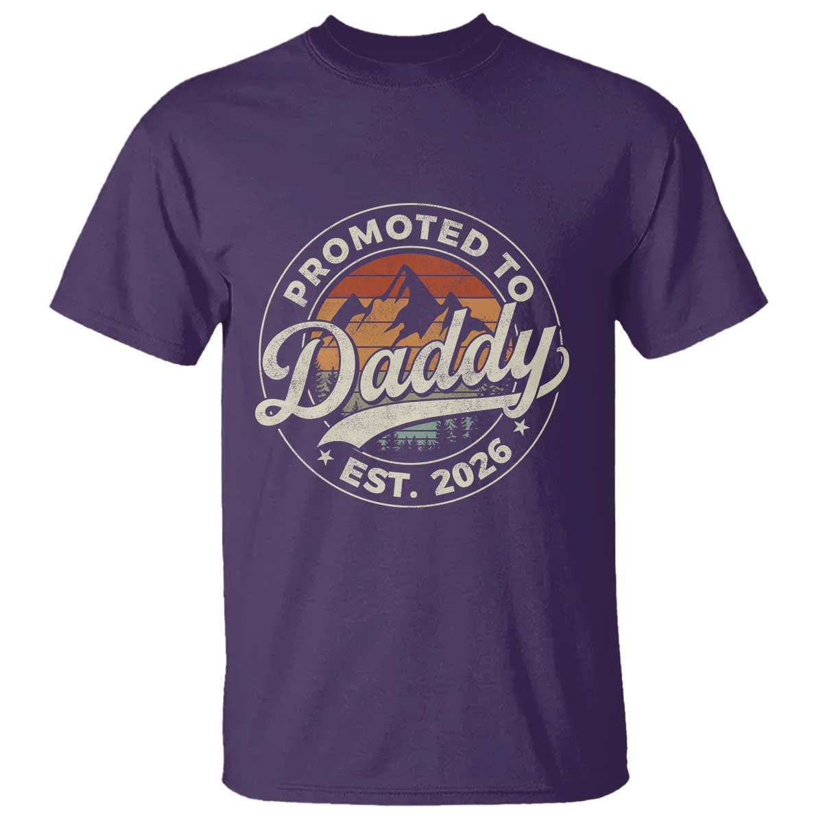 Promoted To Daddy Est 2026 T Shirt Soon to Be Dad Retro Baby Announcement