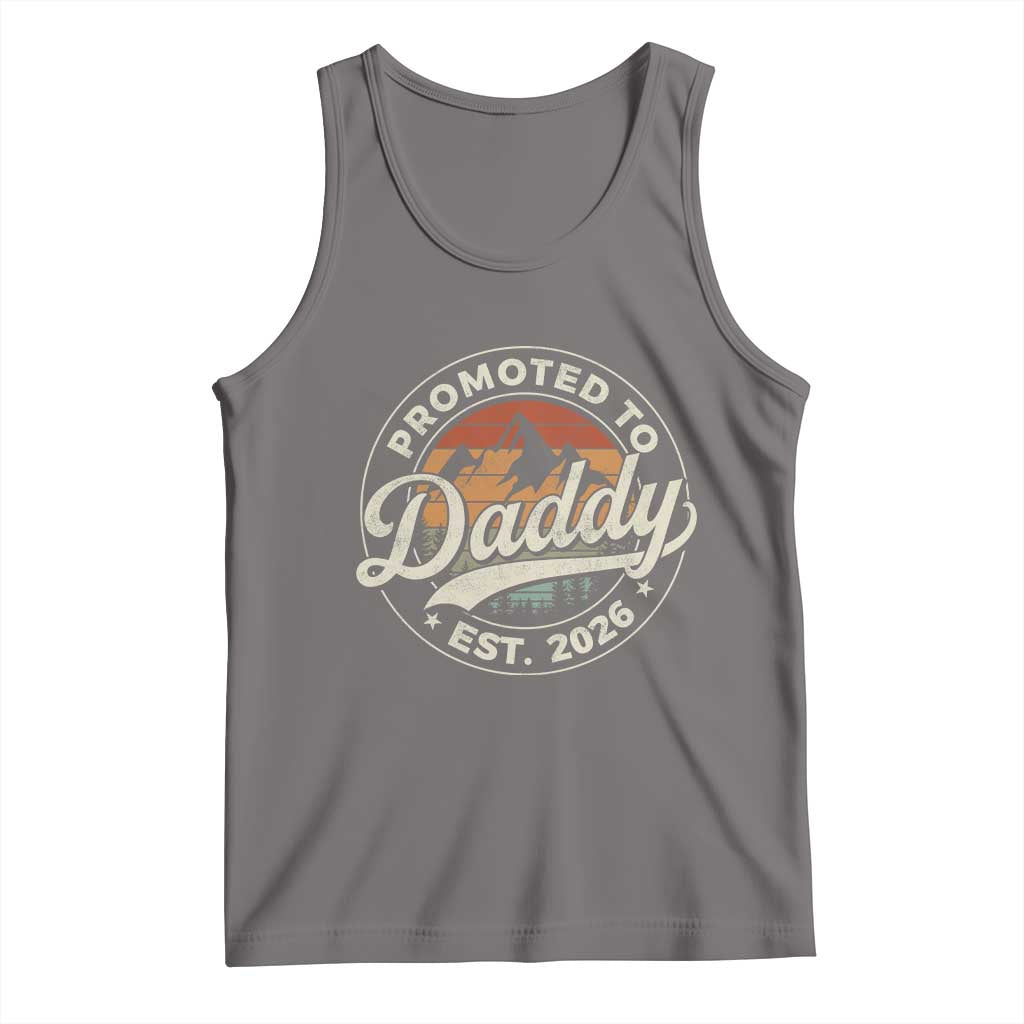 Promoted To Daddy Est 2026 Tank Top Soon to Be Dad Retro Baby Announcement