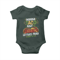 Funny Wanna Taco Bout Jesus Lettuce Pray Baby Onesie Cinco de Mayo Christian Bible Verse