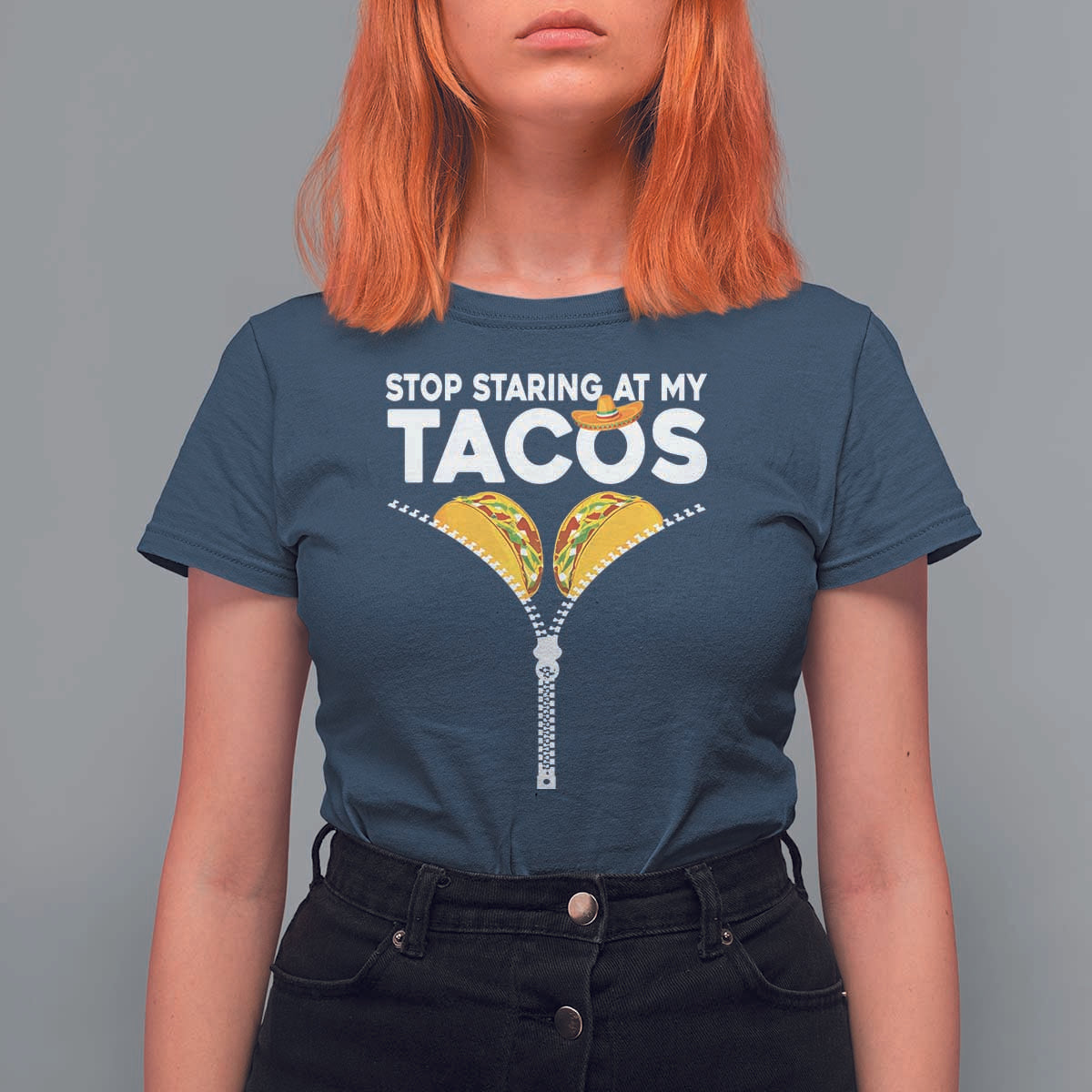 Funny Stop Staring At My Tacos T Shirt For Women Mexican Cinco De Mayo