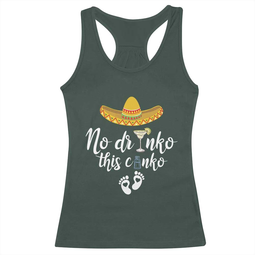 Funny Cinco De Mayo Pregnancy Reveal Racerback Tank Top No Drinko This Cinko Sombrero Hat