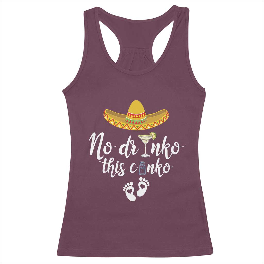 Funny Cinco De Mayo Pregnancy Reveal Racerback Tank Top No Drinko This Cinko Sombrero Hat