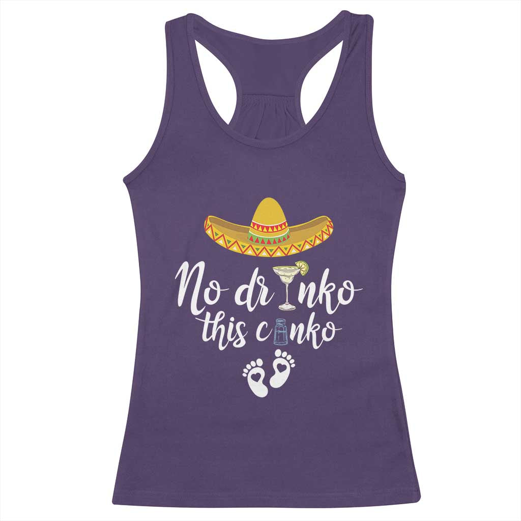 Funny Cinco De Mayo Pregnancy Reveal Racerback Tank Top No Drinko This Cinko Sombrero Hat