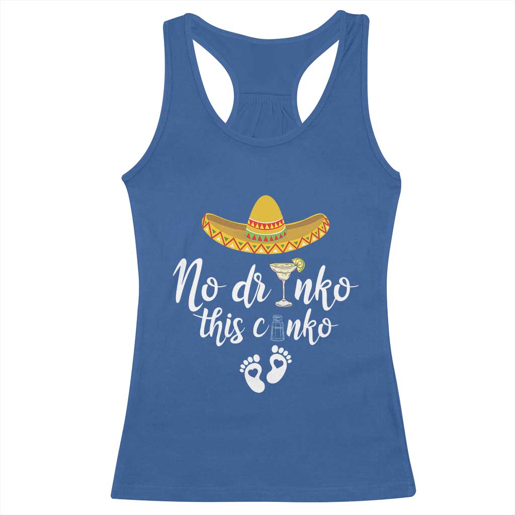 Funny Cinco De Mayo Pregnancy Reveal Racerback Tank Top No Drinko This Cinko Sombrero Hat