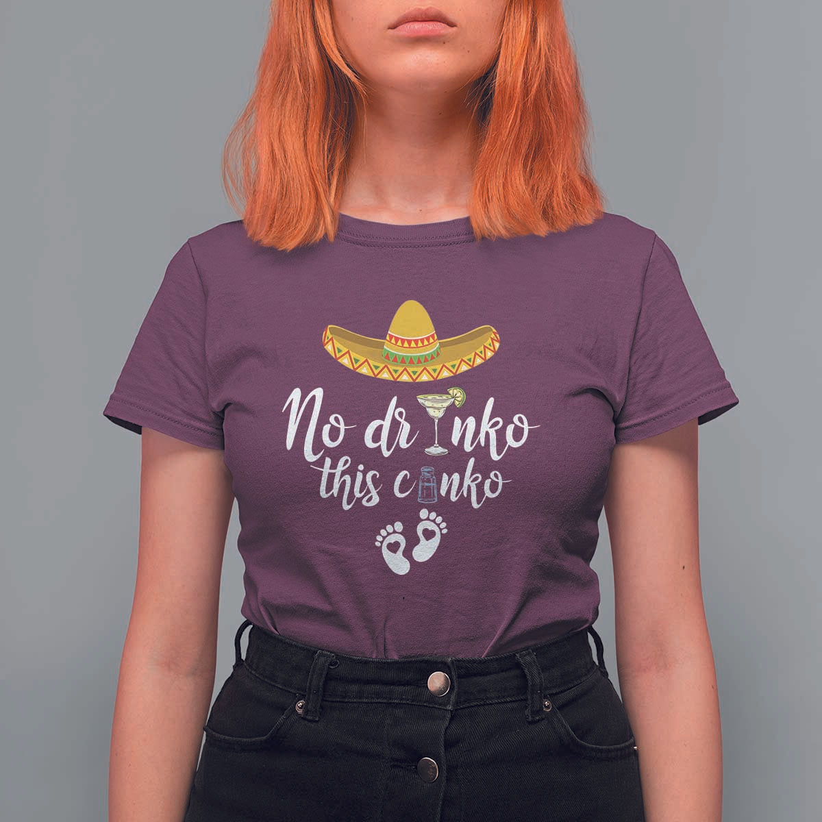 Funny Cinco De Mayo Pregnancy Reveal T Shirt For Women No Drinko This Cinko Sombrero Hat