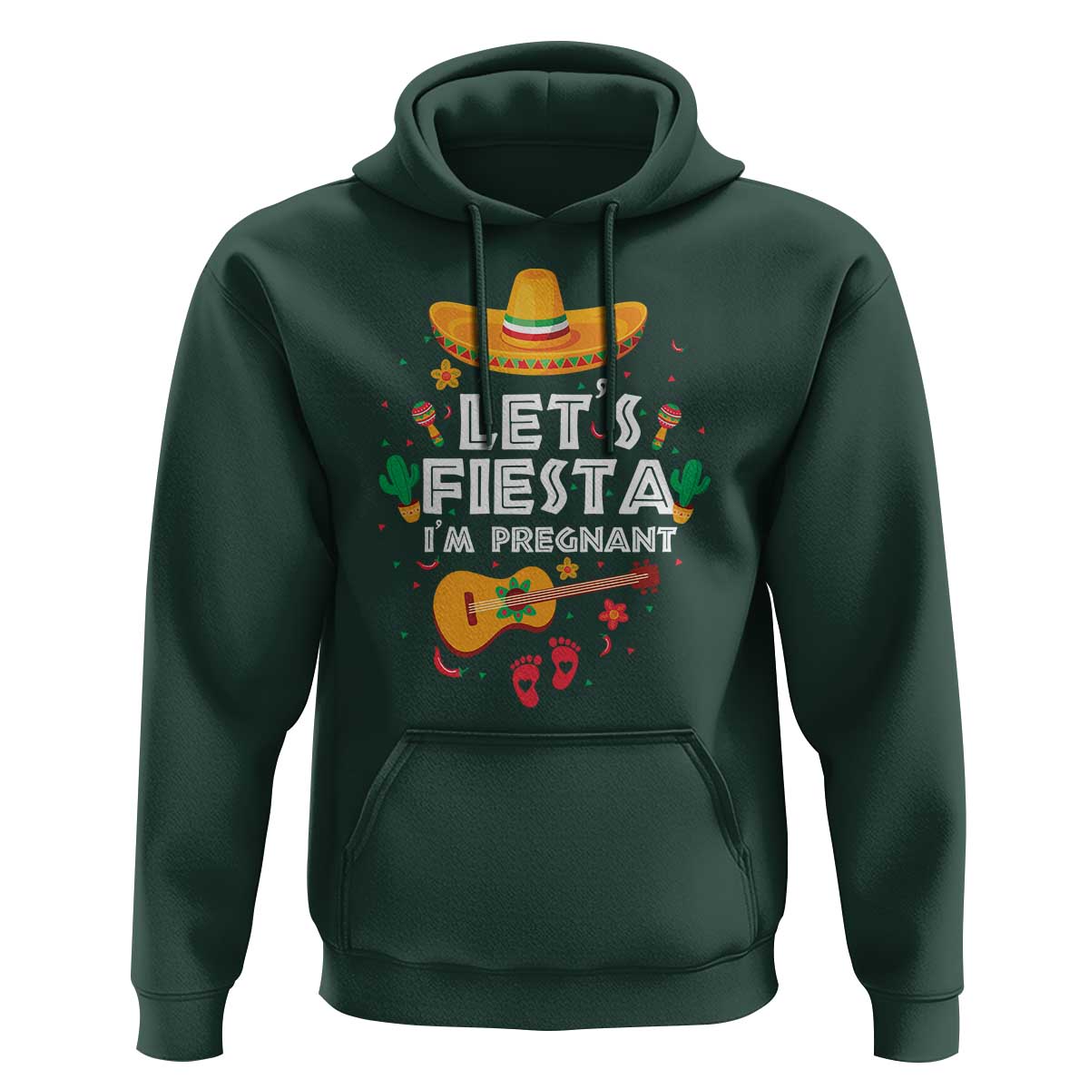 Funny Cinco De Mayo Pregnancy Announcement Hoodie Let's Fiesta I'm Pregnant Mexico Festival