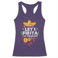 Funny Cinco De Mayo Pregnancy Announcement Racerback Tank Top Let's Fiesta I'm Pregnant Mexico Festival