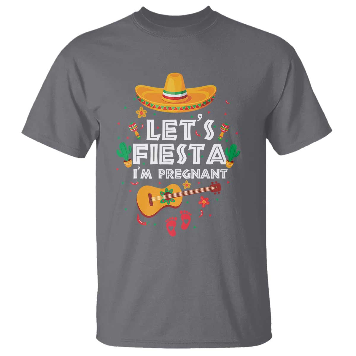 Funny Cinco De Mayo Pregnancy Announcement T Shirt Let's Fiesta I'm Pregnant Mexico Festival
