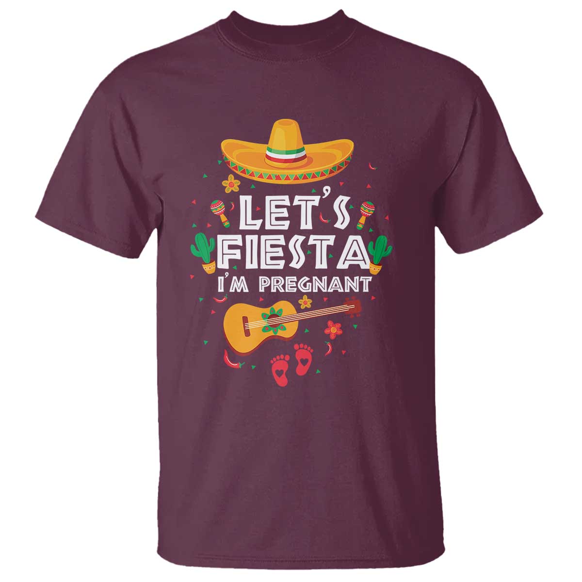 Funny Cinco De Mayo Pregnancy Announcement T Shirt Let's Fiesta I'm Pregnant Mexico Festival