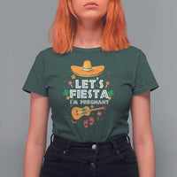 Funny Cinco De Mayo Pregnancy Announcement T Shirt For Women Let's Fiesta I'm Pregnant Mexico Festival