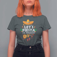 Funny Cinco De Mayo Pregnancy Announcement T Shirt For Women Let's Fiesta I'm Pregnant Mexico Festival