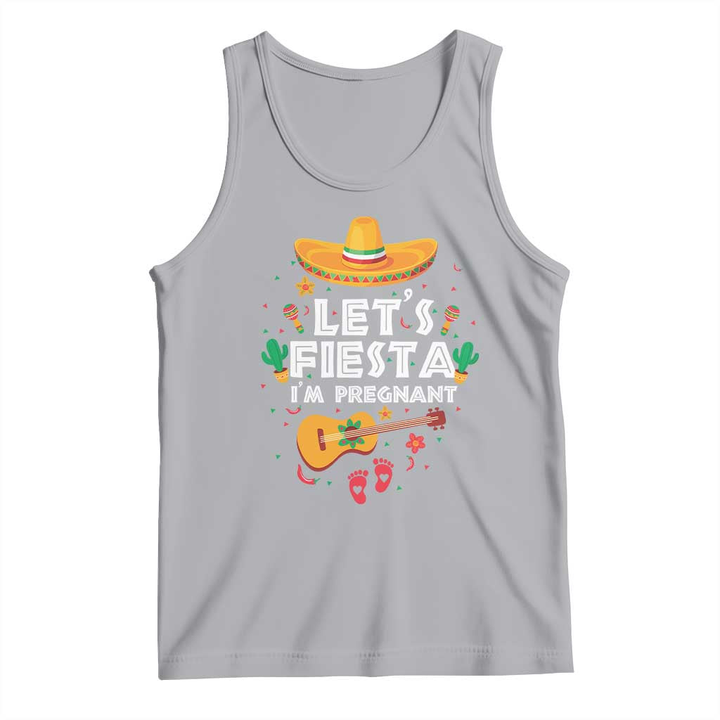 Funny Cinco De Mayo Pregnancy Announcement Tank Top Let's Fiesta I'm Pregnant Mexico Festival