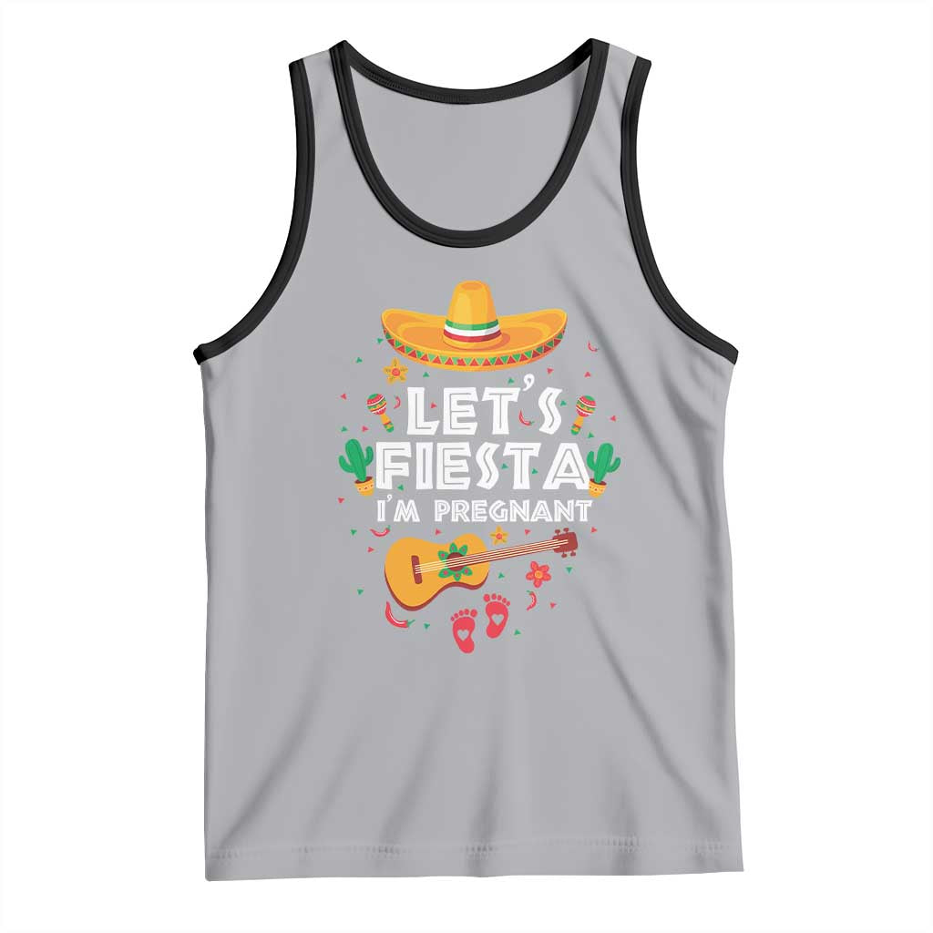 Funny Cinco De Mayo Pregnancy Announcement Tank Top Let's Fiesta I'm Pregnant Mexico Festival