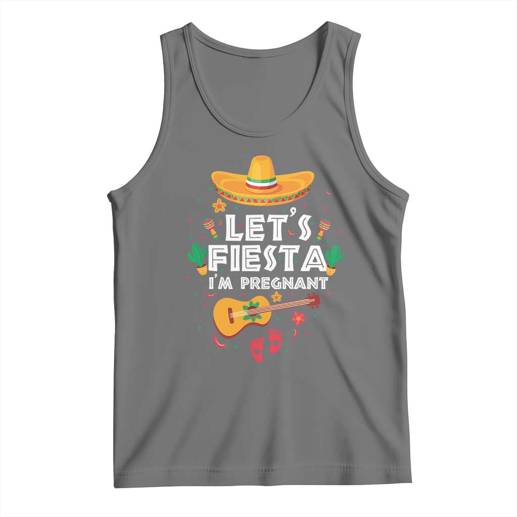 Funny Cinco De Mayo Pregnancy Announcement Tank Top Let's Fiesta I'm Pregnant Mexico Festival