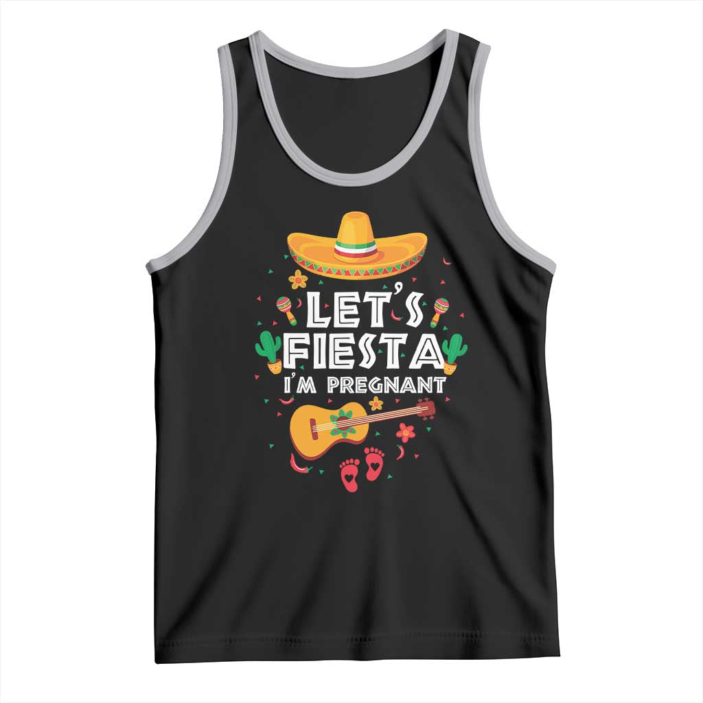 Funny Cinco De Mayo Pregnancy Announcement Tank Top Let's Fiesta I'm Pregnant Mexico Festival