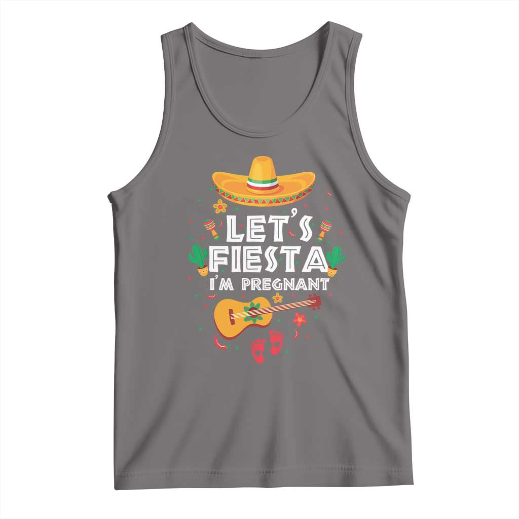 Funny Cinco De Mayo Pregnancy Announcement Tank Top Let's Fiesta I'm Pregnant Mexico Festival