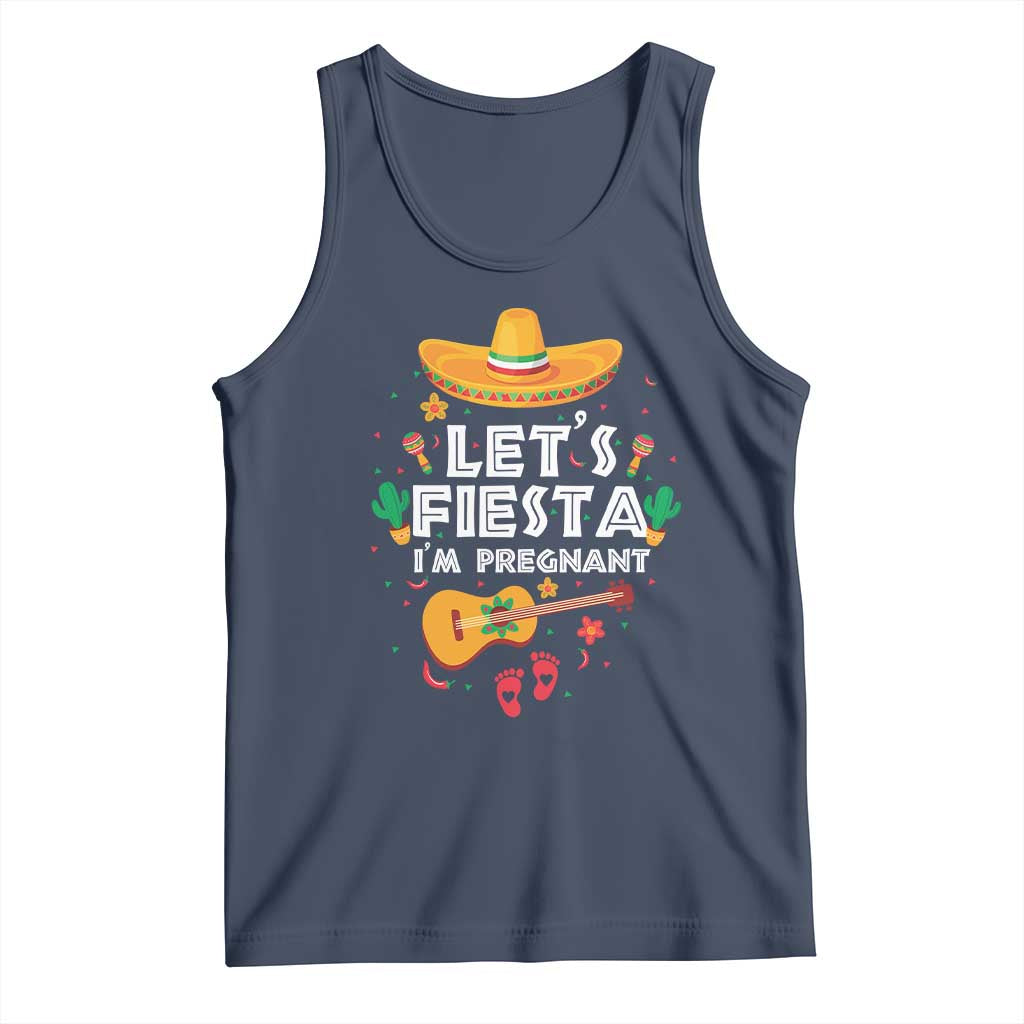 Funny Cinco De Mayo Pregnancy Announcement Tank Top Let's Fiesta I'm Pregnant Mexico Festival