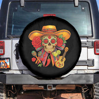 Funny Cinco De Mayo Sugar Skull Sombrero Hat Bow Spare Tire Cover