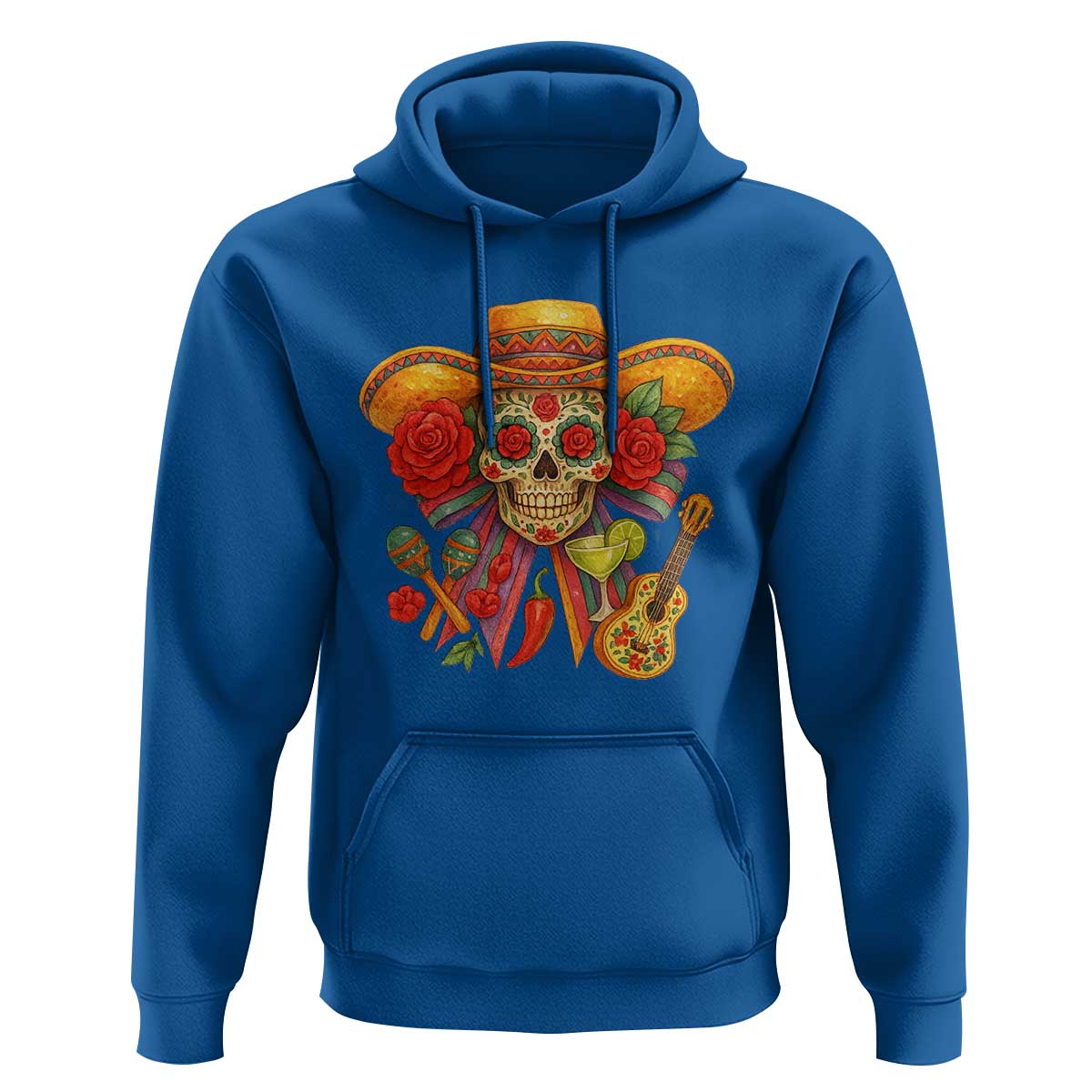 Funny Cinco De Mayo Sugar Skull Sombrero Hat Bow Hoodie