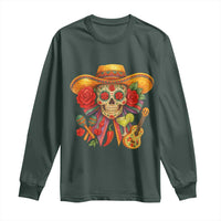 Funny Cinco De Mayo Sugar Skull Sombrero Hat Bow Long Sleeve Shirt