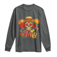 Funny Cinco De Mayo Sugar Skull Sombrero Hat Bow Long Sleeve Shirt