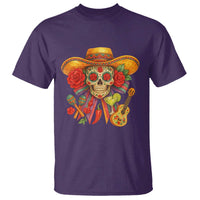 Funny Cinco De Mayo Sugar Skull Sombrero Hat Bow T Shirt
