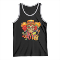 Funny Cinco De Mayo Sugar Skull Sombrero Hat Bow Tank Top