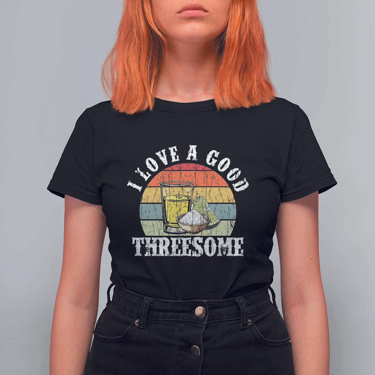 Funny Tequila Lover T Shirt For Women I Love A Good Threesome Cinco de Mayo